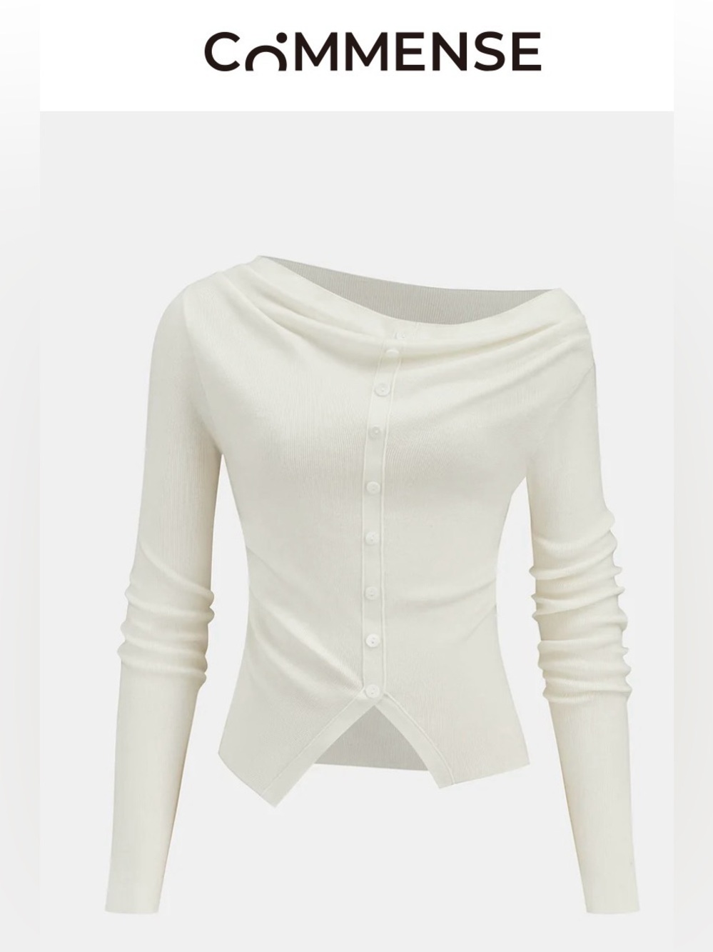 Commense NWT Wool-Blend Off-Shoulder Ruched Knit Top